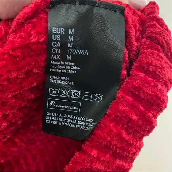 Divided Sweater H&M Knit Mock Neck Red Pink Cropped Casual Solid - Picture 7 of 10